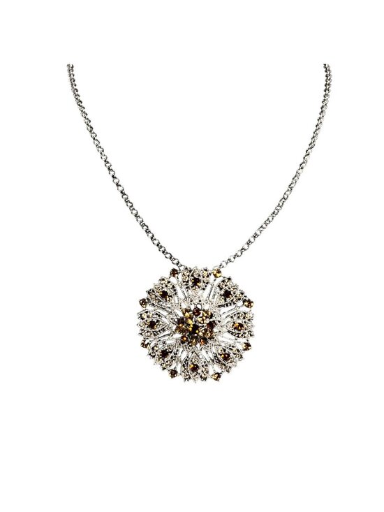 Camrose And Cross Jewelry - Camrose And Cross Silver Tone Necklace With Starburst Pendant/Brooch (6322)